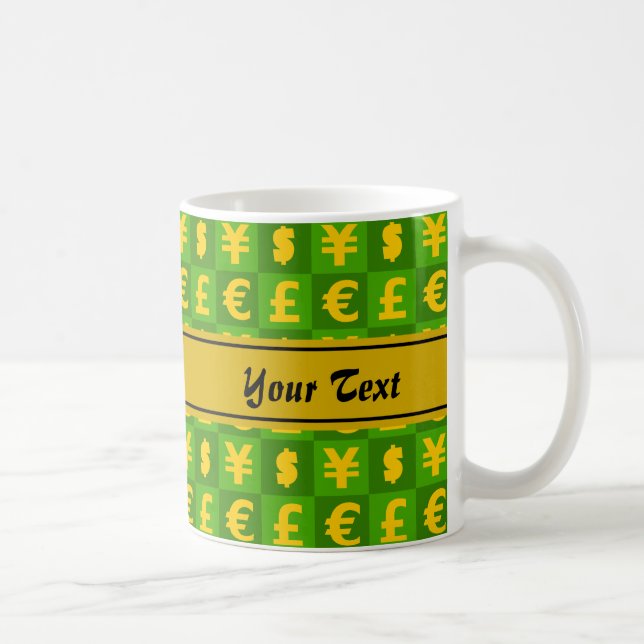 Taza De Café patrón de signos de monedas internacionales (Derecha)