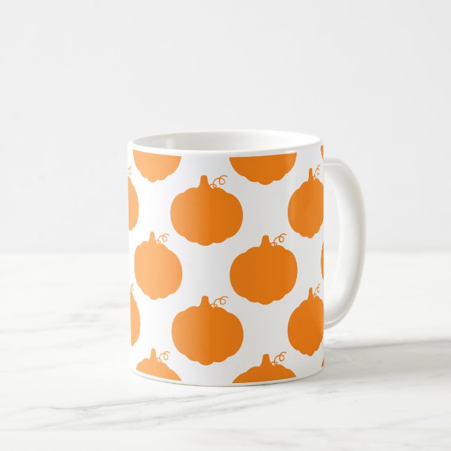 Taza De Café Patrón de silueta de calabaza (Anverso derecho)