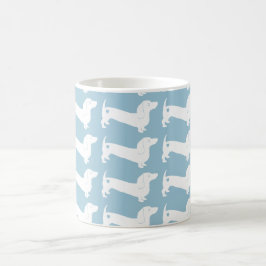Taza De Café Patrón de silueta de perro de Dachshund