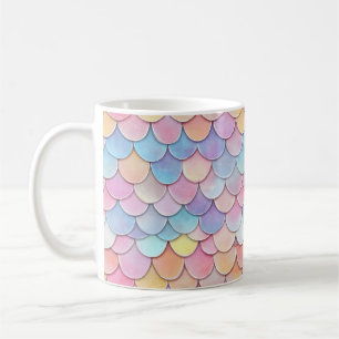 Taza De Café Patrón de sirena de escala colorida