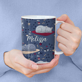 Taza De Café Patrón de sueños de gatos sensacionalistas y acoge