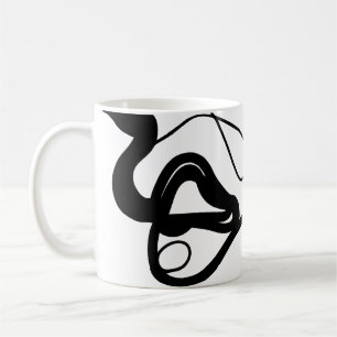 Taza De Café Patrón de sujeción: Resumen negro, blanco, gris y