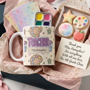 Taza De Café Patrón de suministros de arte para maestros púrpur