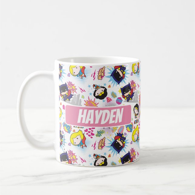 Taza De Café Patrón de Super Heroína Chibi (Izquierda)