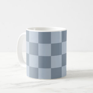 Taza De Café Patrón de tablero de ajedrez azul en polvo minimal