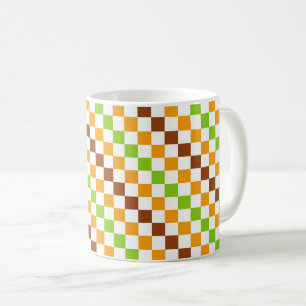 Taza De Café Patrón de tablero de ajedrez diagonal de cosecha
