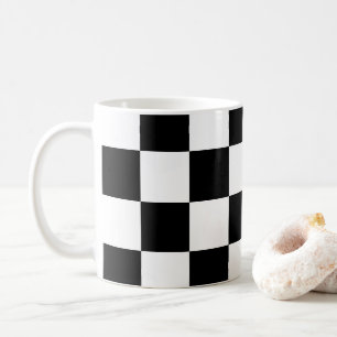 Taza De Café Patrón de tablero de ajedrez en negro y blanco