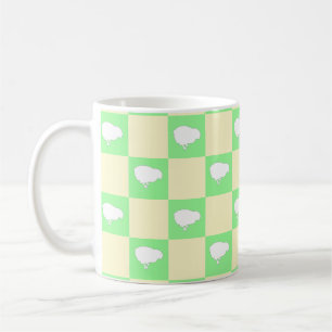 Taza De Café Patrón de tablero de cheques de Pascua con motivo