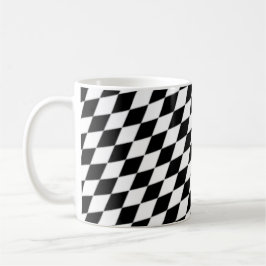 Taza De Café Patrón de tablero geométrico moderno blanco negro