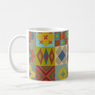 Taza De Café Patrón de Talavera. Papeleo indio. Nombre en turco
