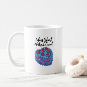 Taza De Café Patrón de tarta de corazón púrpura