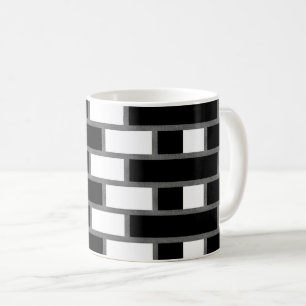 Taza De Café Patrón De Tartán De Sillitoína Blanco Y Negro