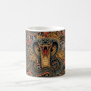 Taza De Café Patrón de tatuaje Irezumi de cobra japonesa