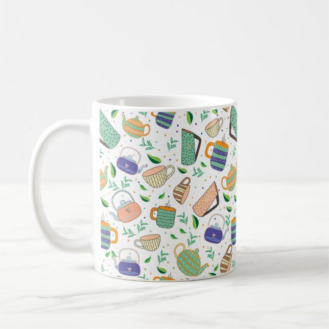 Taza De Café patrón de té Mug (Izquierda)