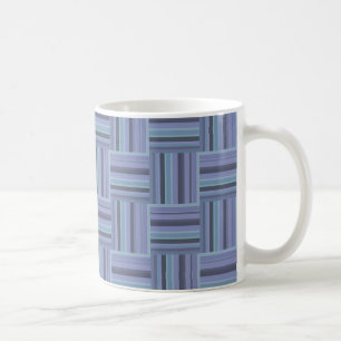 Taza De Café Patrón de tejido de rayas de color azul-gris