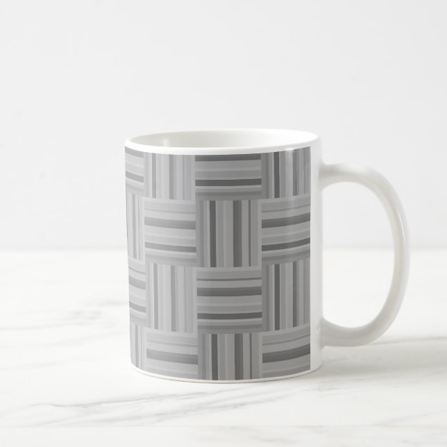 Taza De Café Patrón de tejido de rayas grises (Derecha)