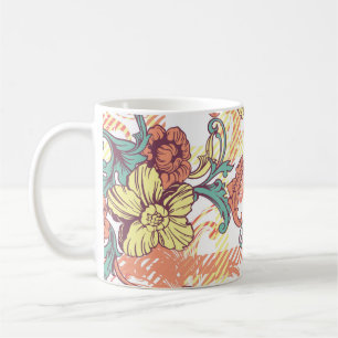 Taza De Café Patrón de tela barroca ecléctica