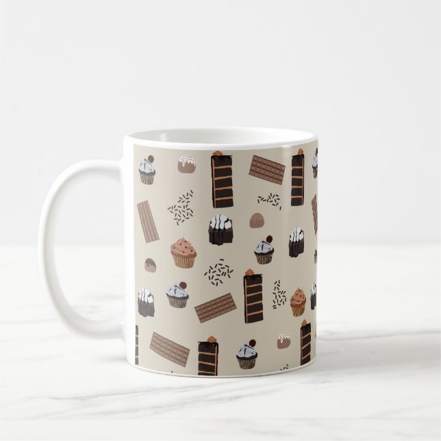Taza De Café Patrón de tema del chocolate (Izquierda)