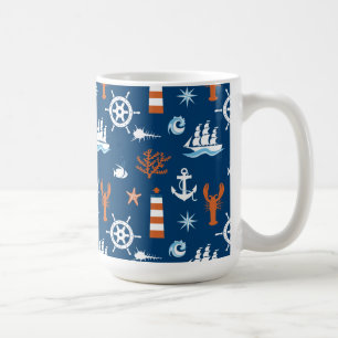 Taza De Café Patrón de tema del mar 1
