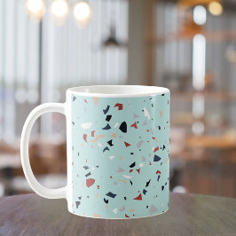 Taza De Café Patrón de Terrazzo Abstracto Moderno de Mitad de S