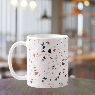 Taza De Café Patrón de Terrazzo Abstracto Moderno de Mitad de S