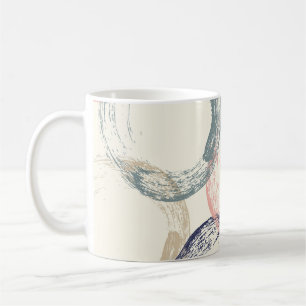 Taza De Café Patrón de textura de pincel de círculos de color