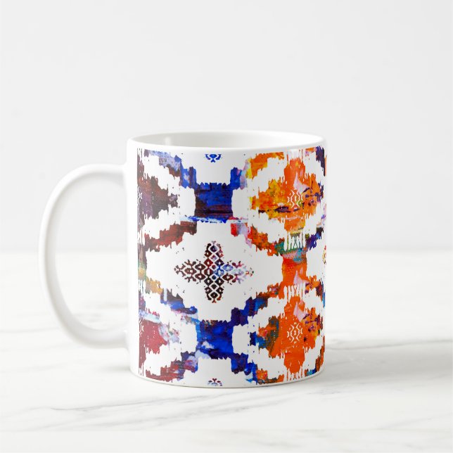 Taza De Café Patrón de textura geométrica con efecto de acuarel (Izquierda)