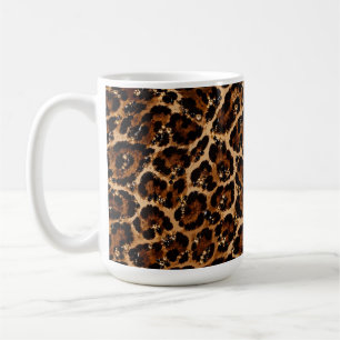Taza De Café Patrón de Tigre de Cristal Negro y Dorado