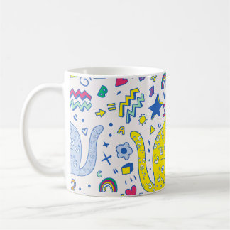 Taza De Café Patrón de tigre infantil y arcoiris