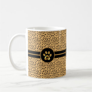 Taza De Café Patrón de Tigre Moderno y Pata