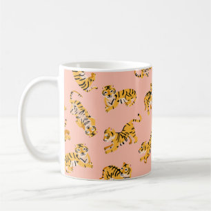 Taza De Café Patrón de tigres sin soldadura