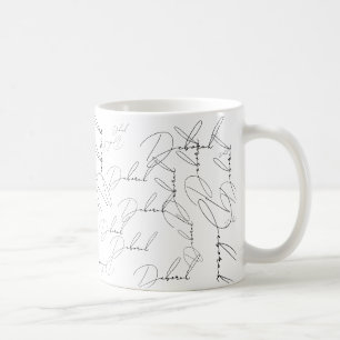 Taza De Café Patrón de tipografía de nombre de fuente delgada r