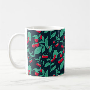 Taza De Café Patrón de tomates de cerezo en los arbustos