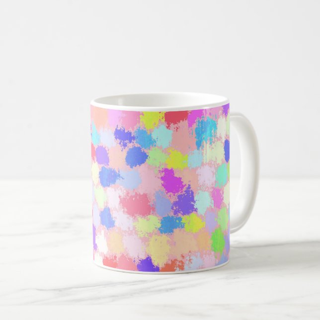 Taza De Café Patrón de tramos de pintura de color pastel modern (Anverso derecho)
