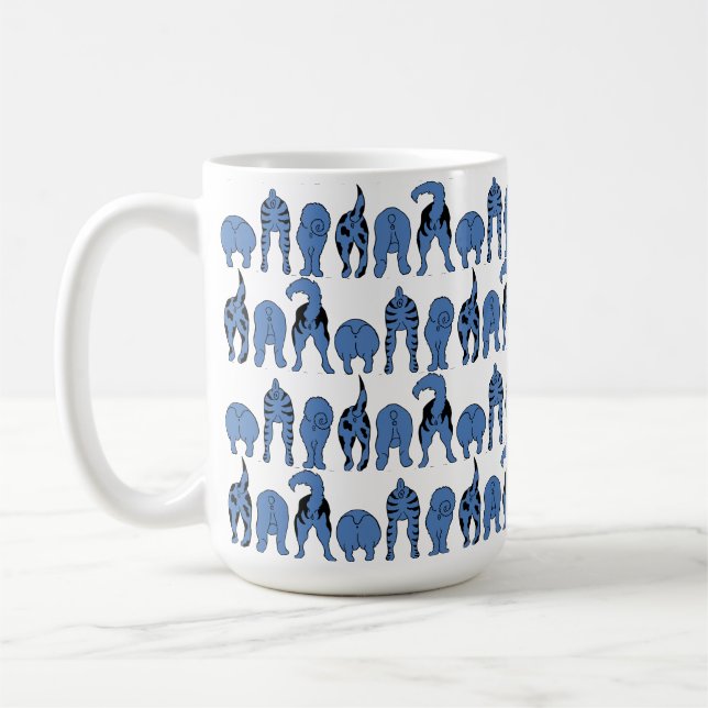 Taza De Café Patrón de Traseros de Perro Azul (Izquierda)