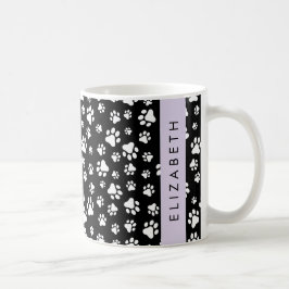 Taza De Café Patrón de traza, garras de perro, negro y blanco, 