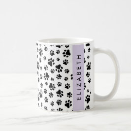 Taza De Café Patrón de traza, garras de perro, negro y blanco, 