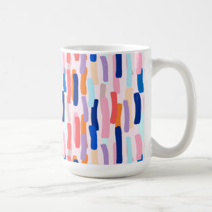 Taza De Café Patrón de trazo de pincel colorido