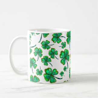 Taza De Café patrón de trébol de cuatro hojas