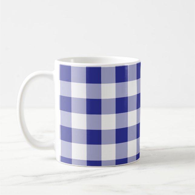 Taza De Café Patrón de trendy de búfalo azul y blanco (Izquierda)