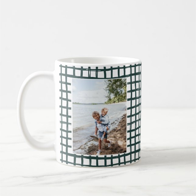 Taza De Café Patrón de trenzado verde del bosque 2 foto (Izquierda)