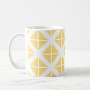 Taza De Café Patrón de triángulo de moda amarillo