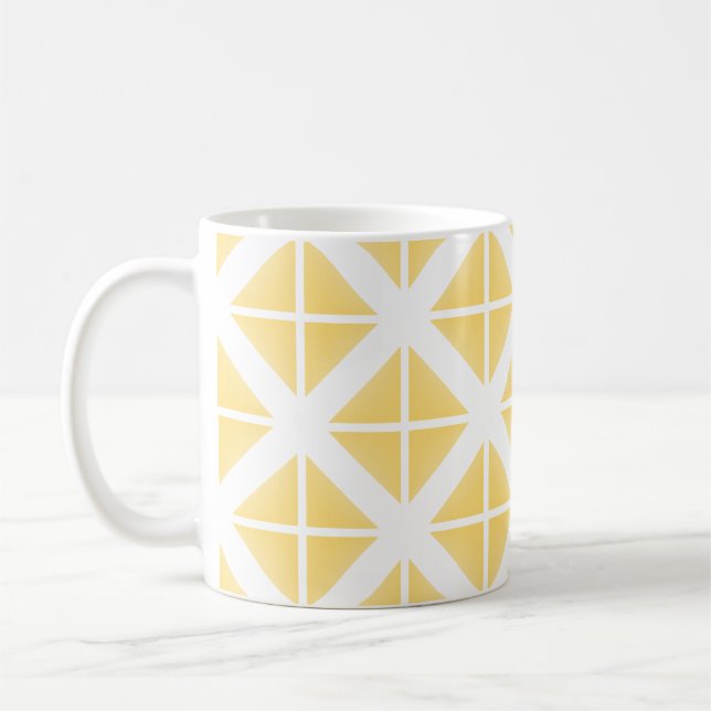 Taza De Café Patrón de triángulo de moda amarillo (Izquierda)