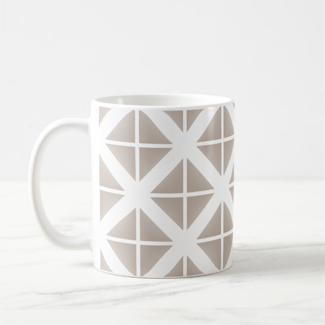Taza De Café Patrón de triángulo de moda de Beige (Izquierda)