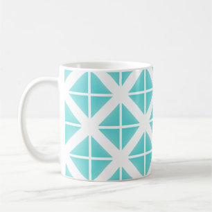Taza De Café Patrón de triángulo de moda turquesa