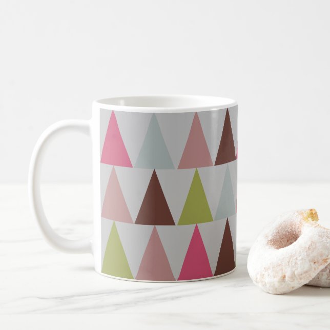 Taza De Café Patrón de triángulo geométrico moderno (Con donut)