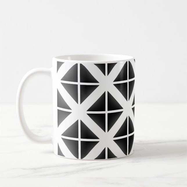 Taza De Café Patrón de triángulo negro de moda (Izquierda)