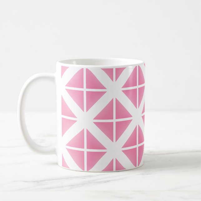 Taza De Café Patrón de triángulo rosa de moda (Izquierda)