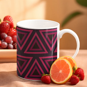 Taza De Café Patrón de triángulos rosados