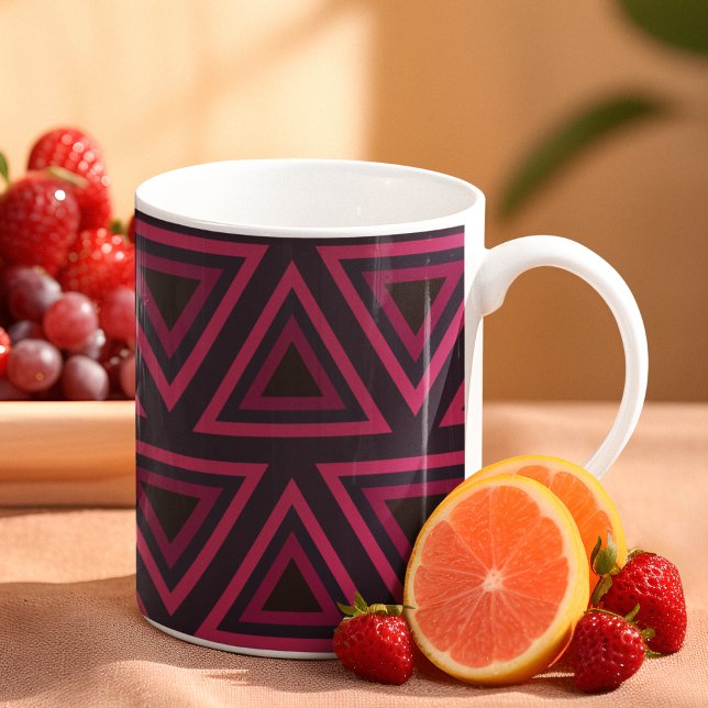 Taza De Café Patrón de triángulos rosados (Mugs)